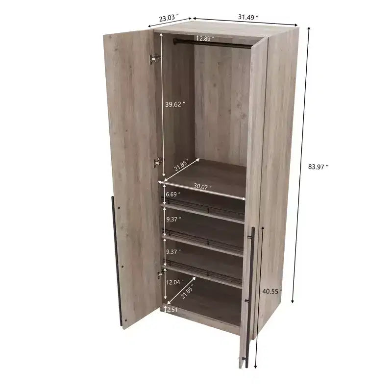 Lot de 2 armoires de rangement Lee à 2 portes et 4 étagères Manhattan Comfort