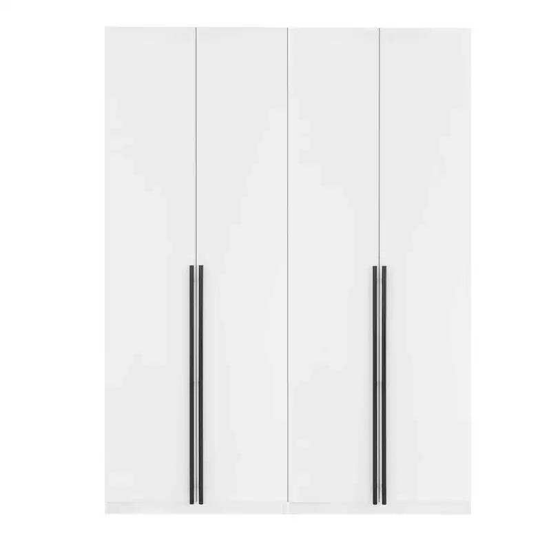 Manhattan Comfort Set of 2 Lee 2 Door and 4 Shelf Wardrobe Closets