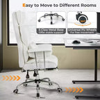 Chaise de Bureau Costway Grande Taille Fauteuil de Bureau Exécutif avec Repose-Pieds Support Lombaire Noir/Gris/Blanc