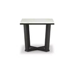 Table d'appoint carrée contemporaine Fostead de Signature Design by Ashley avec plateau en marbre