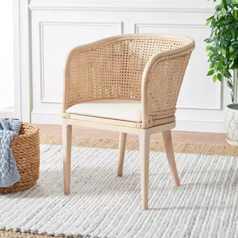 Fauteuil Sistine avec coussin - SEA4020A - Naturel/Blanc délavé - Safavieh