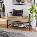 Banc de rangement Rhonwen - BCH9300 - Sable/Noir - Safavieh