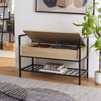 Banc de rangement Rhonwen - BCH9300 - Sable/Noir - Safavieh
