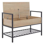 Banc de rangement Rhonwen - BCH9300 - Sable/Noir - Safavieh