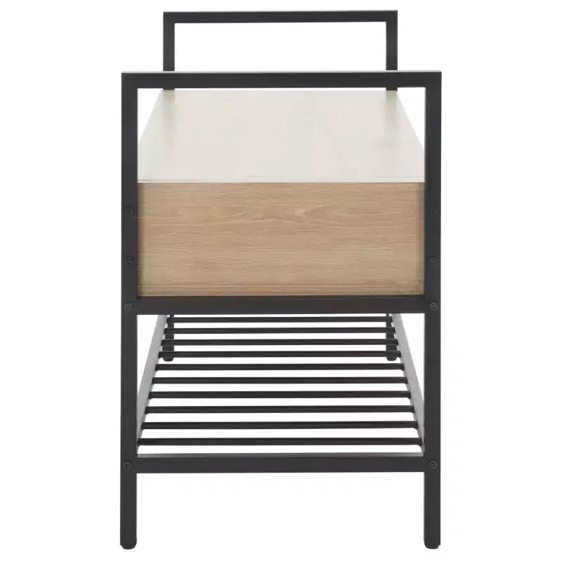 Banc de rangement Rhonwen - BCH9300 - Sable/Noir - Safavieh