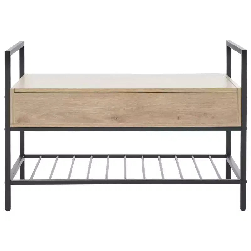 Banc de rangement Rhonwen - BCH9300 - Sable/Noir - Safavieh