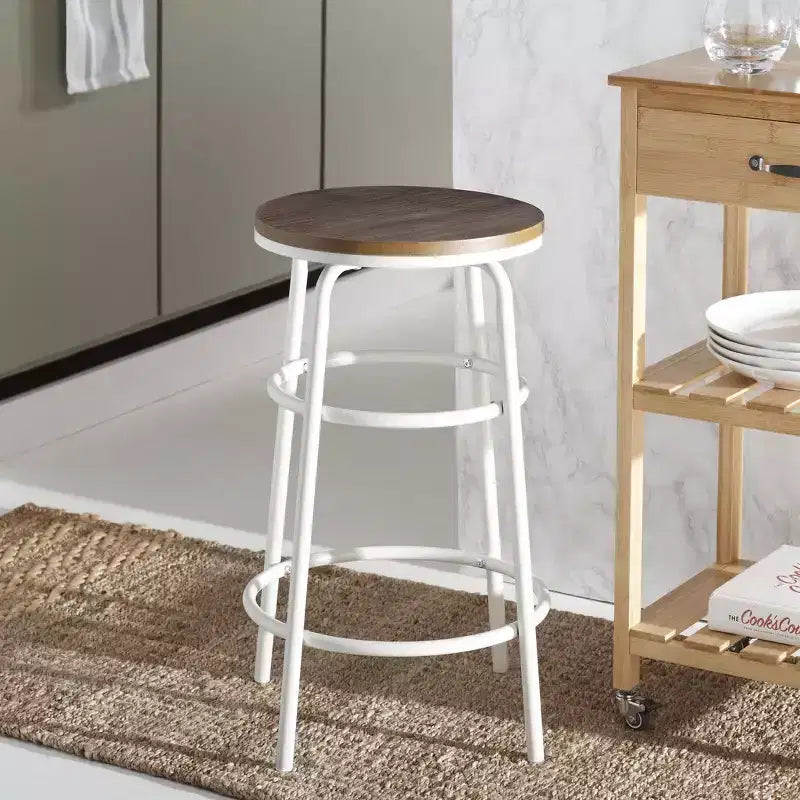 Tabouret de comptoir Ford - BST2501 - Marron naturel/Blanc - Safavieh