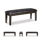 Banc de salle à manger Signature Design by Ashley Haddigan décontracté, marron foncé