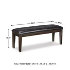 Banc de salle à manger Signature Design by Ashley Haddigan décontracté, marron foncé