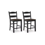Signature Design by Ashley Valebeck Counter Height Bar Stool, Set of 2, Black/Brown