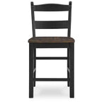 Signature Design by Ashley Valebeck Tabouret de bar hauteur comptoir, Lot de 2, Noir/Marron