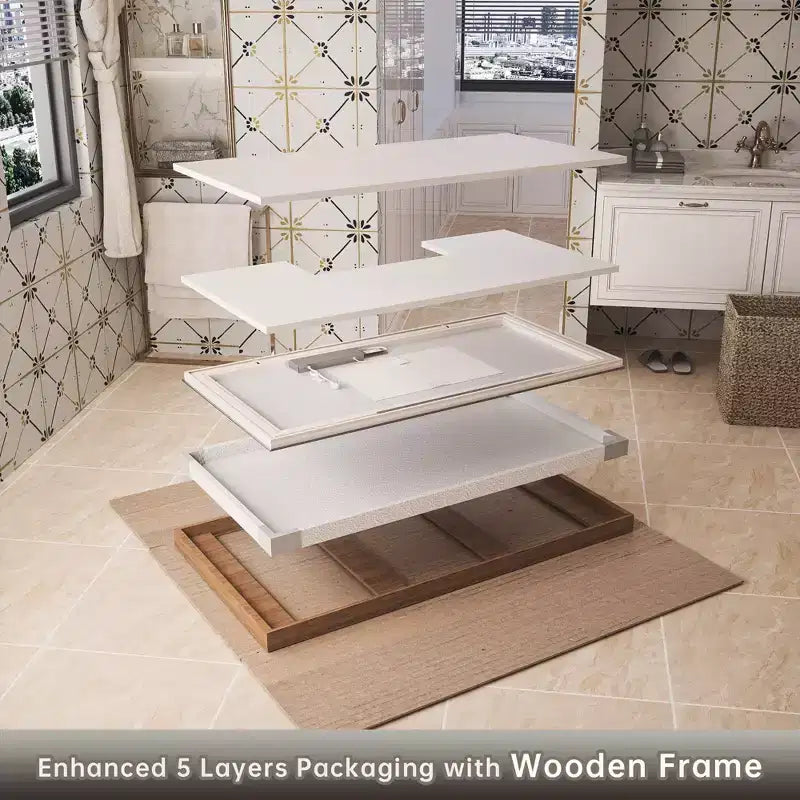 Miroir de courtoisie LED Keonjinn pour salle de bain, éclairage avant et rétroéclairé, 3 températures de couleur, anti-buée, doubles bandes lumineuses