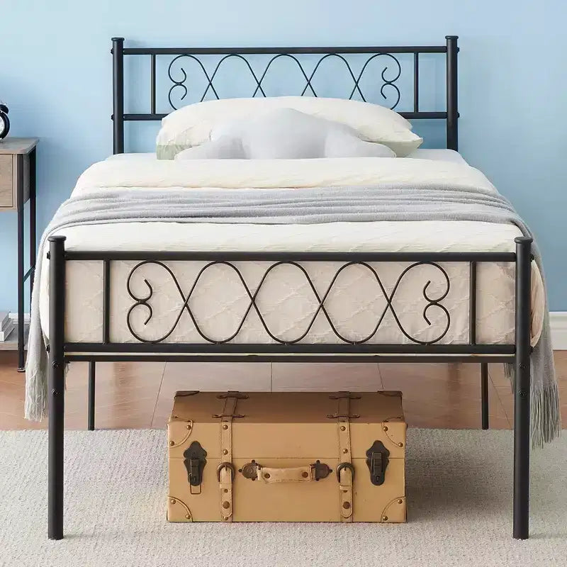 Twin/Full/Queen Size Metal Platform Bed Frame with Headboard and Footboard