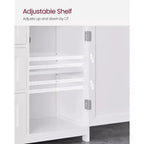 Meuble de Rangement au Sol VASAGLE, Unité de Rangement avec 3 Tiroirs, Meuble Autoportant, Étagère Réglable, Blanc