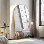 Miroir Mural Complet Dovelina Modern Arch avec Cadre en Alliage d'Aluminium Grand Format