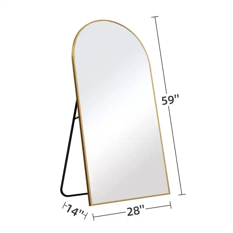 Miroir Mural Complet Dovelina Modern Arch avec Cadre en Alliage d'Aluminium Grand Format