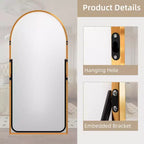Miroir Mural Complet Dovelina Modern Arch avec Cadre en Alliage d'Aluminium Grand Format