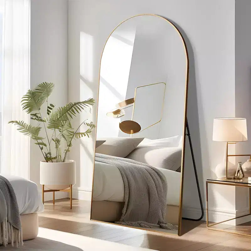 Miroir Mural Complet Dovelina Modern Arch avec Cadre en Alliage d'Aluminium Grand Format