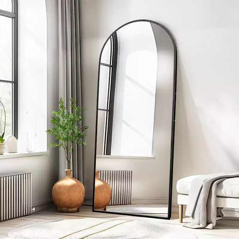 Miroir Mural Complet Dovelina Modern Arch avec Cadre en Alliage d'Aluminium Grand Format