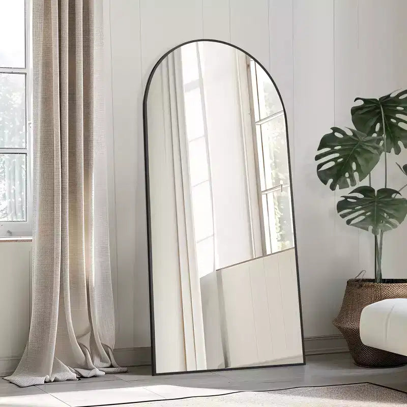 Miroir Mural Complet Dovelina Modern Arch avec Cadre en Alliage d'Aluminium Grand Format