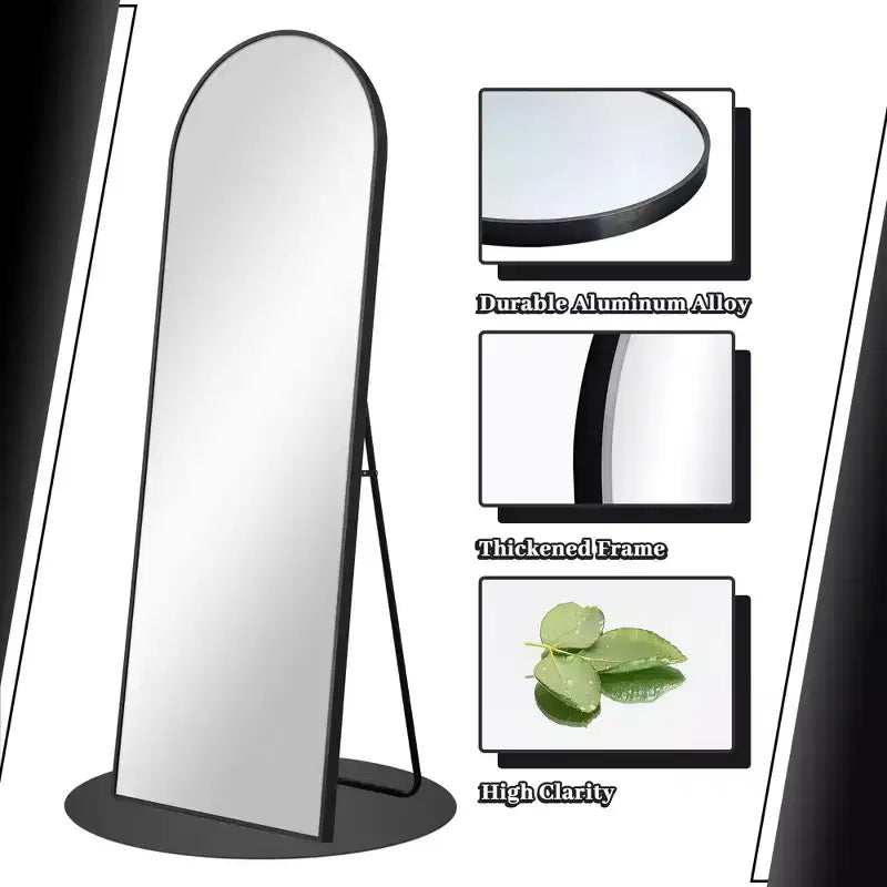 Miroir Mural Complet Dovelina Modern Arch avec Cadre en Alliage d'Aluminium Grand Format