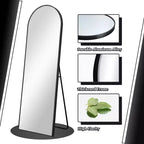 Miroir Mural Complet Dovelina Modern Arch avec Cadre en Alliage d'Aluminium Grand Format