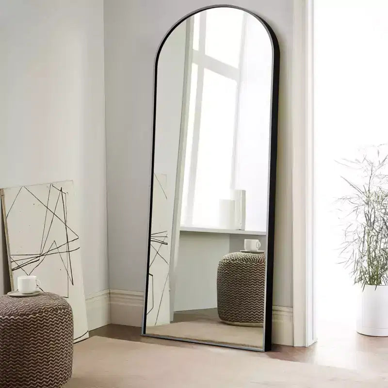 Miroir Mural Complet Dovelina Modern Arch avec Cadre en Alliage d'Aluminium Grand Format