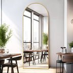 Miroir Mural Complet Dovelina Modern Arch avec Cadre en Alliage d'Aluminium Grand Format