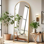 Miroir Mural Complet Dovelina Modern Arch avec Cadre en Alliage d'Aluminium Grand Format