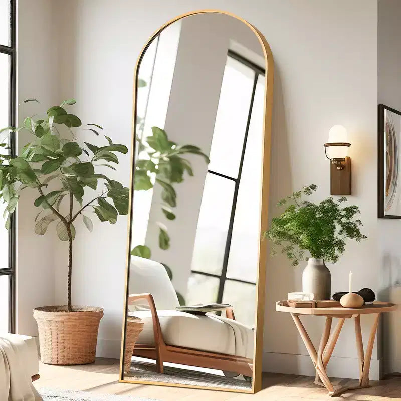 Miroir Mural Complet Dovelina Modern Arch avec Cadre en Alliage d'Aluminium Grand Format