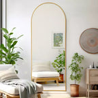 Miroir Mural Complet Dovelina Modern Arch avec Cadre en Alliage d'Aluminium Grand Format