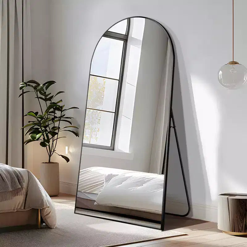 Miroir Mural Complet Dovelina Modern Arch avec Cadre en Alliage d'Aluminium Grand Format
