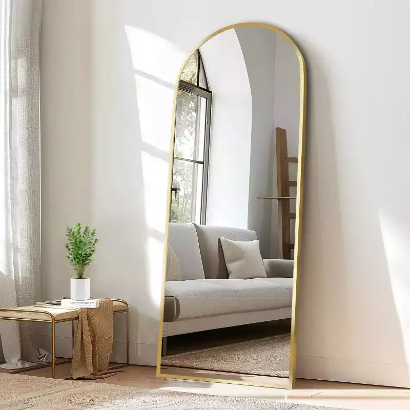Miroir Mural Complet Dovelina Modern Arch avec Cadre en Alliage d'Aluminium Grand Format