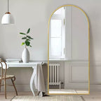 Miroir Mural Complet Dovelina Modern Arch avec Cadre en Alliage d'Aluminium Grand Format