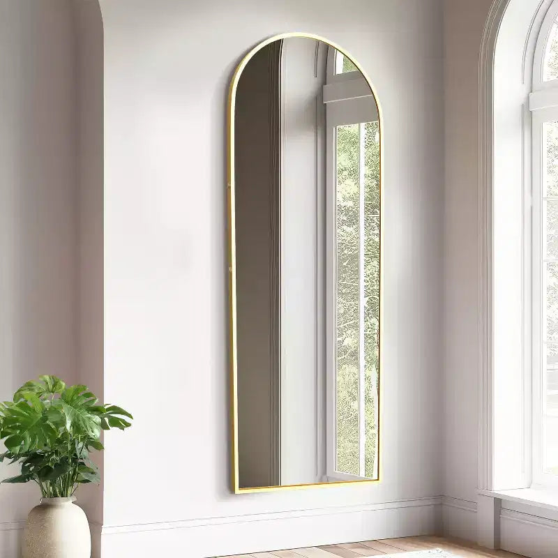 Miroir Mural Complet Dovelina Modern Arch avec Cadre en Alliage d'Aluminium Grand Format