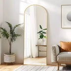 Miroir Mural Complet Dovelina Modern Arch avec Cadre en Alliage d'Aluminium Grand Format
