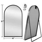 Miroir Mural Complet Dovelina Modern Arch avec Cadre en Alliage d'Aluminium Grand Format