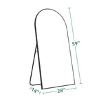 Miroir Mural Complet Dovelina Modern Arch avec Cadre en Alliage d'Aluminium Grand Format