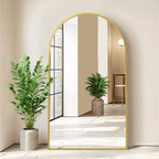 Miroir Mural Complet Dovelina Modern Arch avec Cadre en Alliage d'Aluminium Grand Format