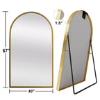 Miroir Mural Complet Dovelina Modern Arch avec Cadre en Alliage d'Aluminium Grand Format