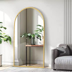 Miroir Mural Complet Dovelina Modern Arch avec Cadre en Alliage d'Aluminium Grand Format