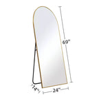 Miroir Mural Complet Dovelina Modern Arch avec Cadre en Alliage d'Aluminium Grand Format