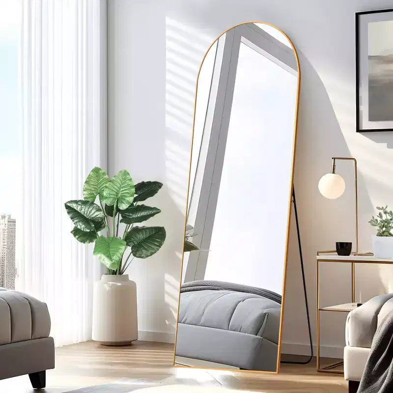 Miroir Mural Complet Dovelina Modern Arch avec Cadre en Alliage d'Aluminium Grand Format