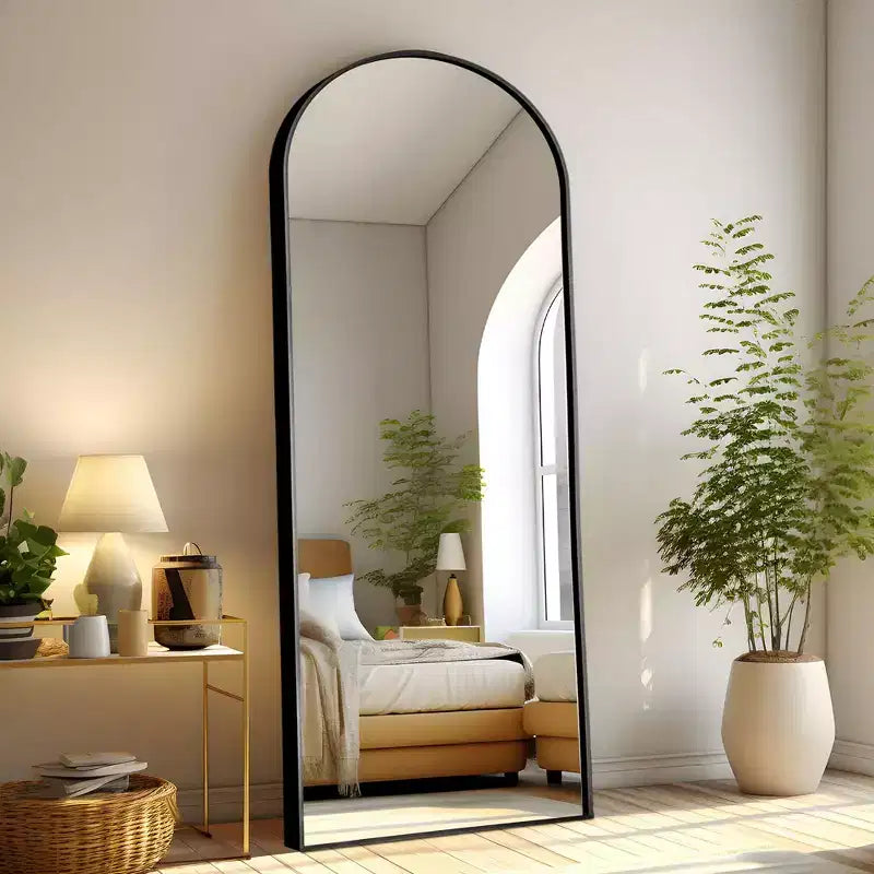 Miroir Mural Complet Dovelina Modern Arch avec Cadre en Alliage d'Aluminium Grand Format