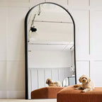 Miroir Mural Complet Dovelina Modern Arch avec Cadre en Alliage d'Aluminium Grand Format