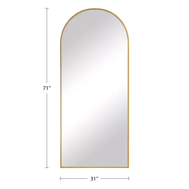 Miroir Mural Complet Dovelina Modern Arch avec Cadre en Alliage d'Aluminium Grand Format