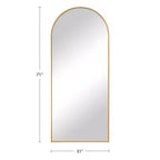 Miroir Mural Complet Dovelina Modern Arch avec Cadre en Alliage d'Aluminium Grand Format