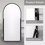 Miroir Mural Complet Dovelina Modern Arch avec Cadre en Alliage d'Aluminium Grand Format