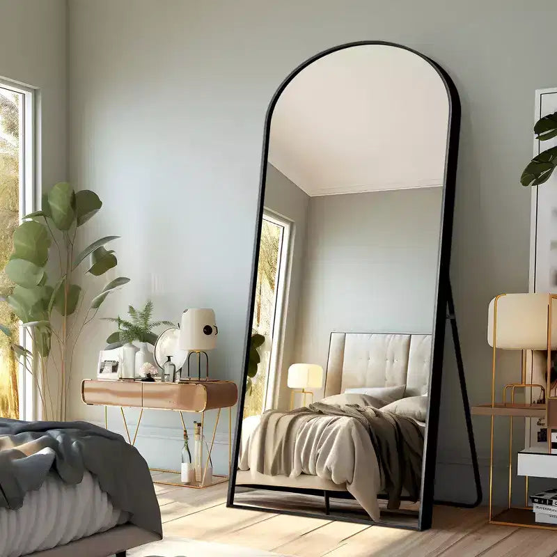 Miroir Mural Complet Dovelina Modern Arch avec Cadre en Alliage d'Aluminium Grand Format