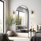 Miroir Mural Complet Dovelina Modern Arch avec Cadre en Alliage d'Aluminium Grand Format